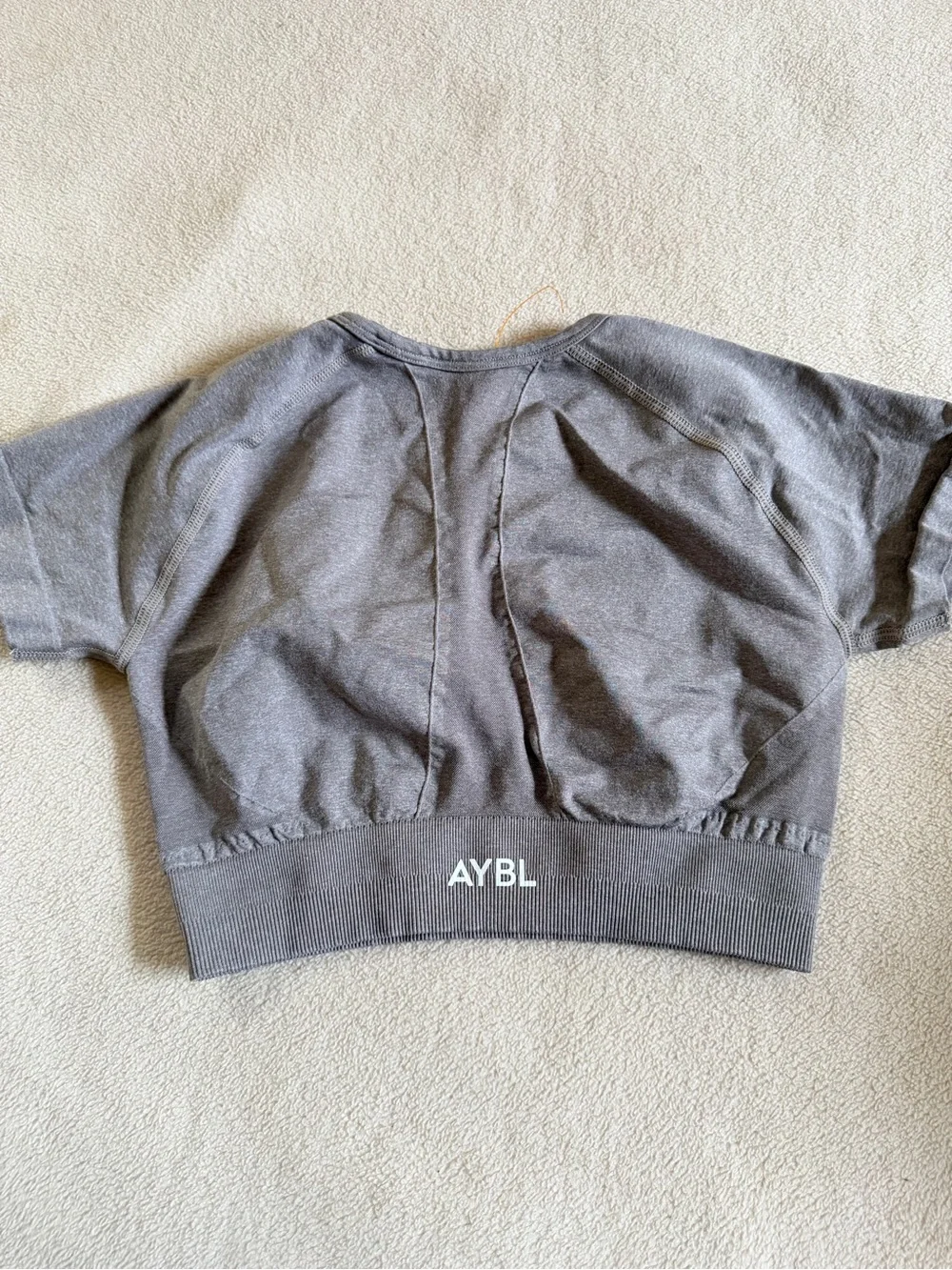AYBL Kids Charcoal Short Sleeve Cropped Sweatshirt